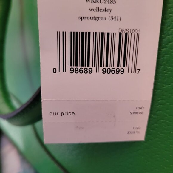 Kate Spade Wellesley Rachelle Small Satchel Green With Handle & Shoulder Strap - Picture 3 of 11